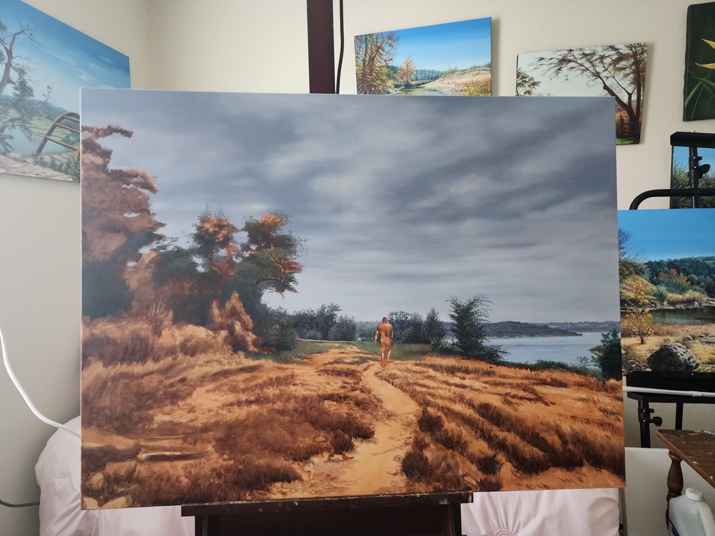 El mismo paisaje con el cielo y la vegetación desarrollados